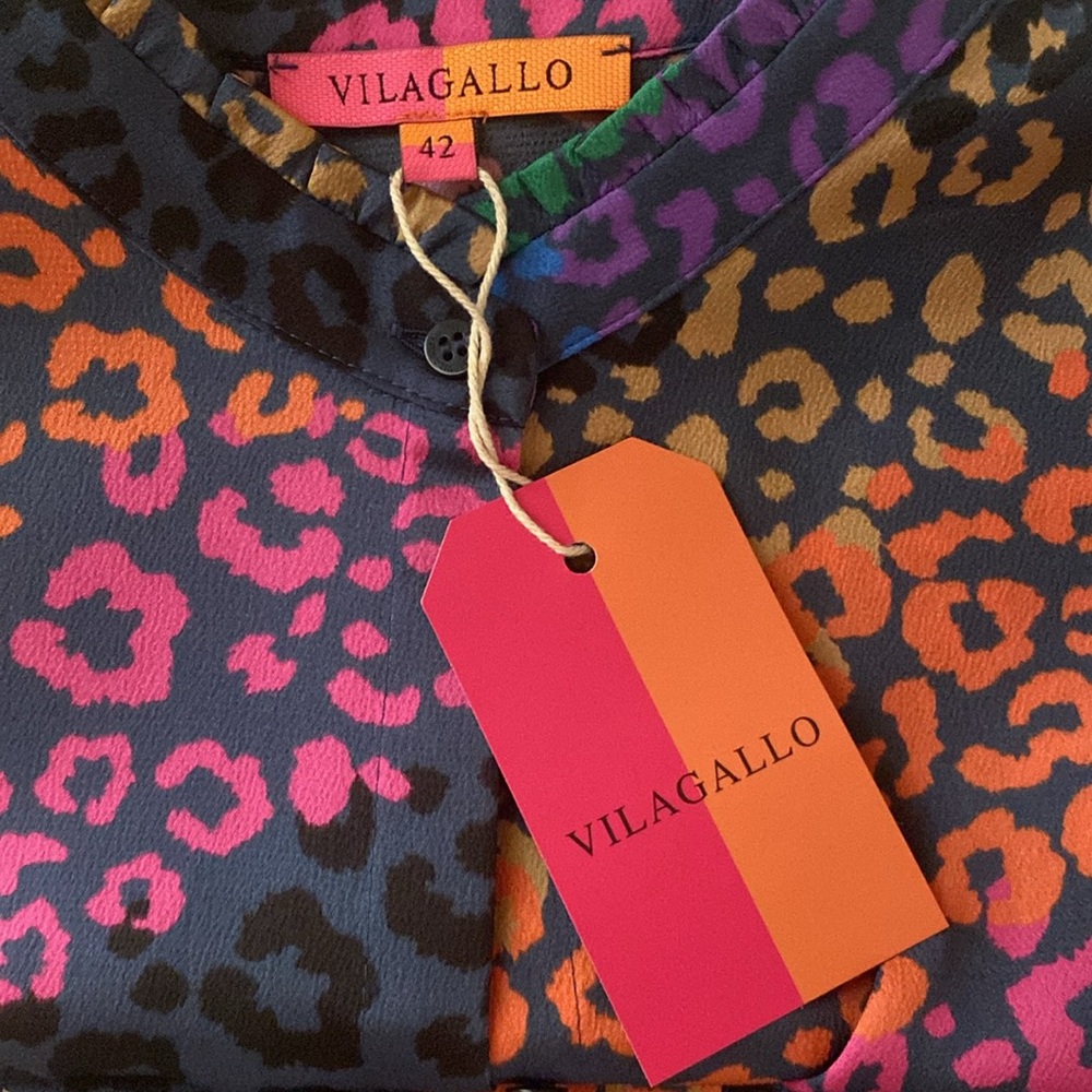 Vilagallo Multicolored Animal Print Blouse - Picture 9 of 10